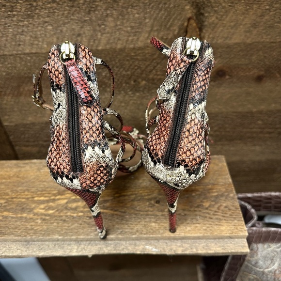 Aquazzura Snakeskin Multi-Strap Heels (Size 37 / US 6.5–7) - Picture 6 of 11